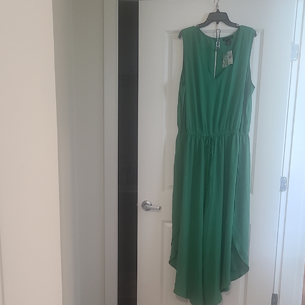 Ashley Stewart Vibrant Green High Low Jumpsuit